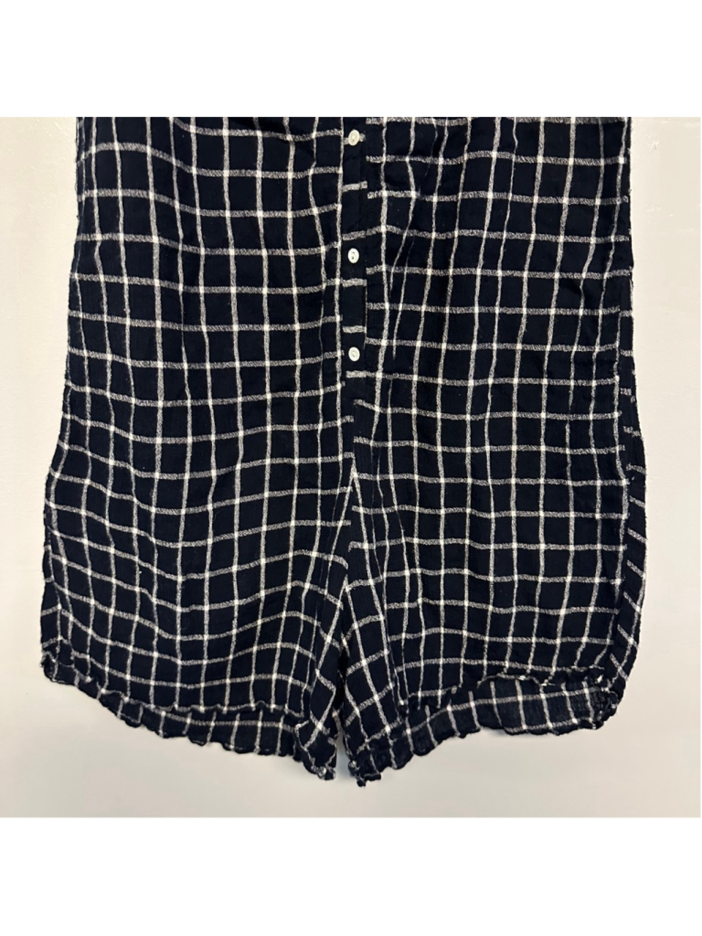 ZARA Trafaluc Black & White Plaid Shorts Romper Size Small Pockets Summer - Picture 5 of 6